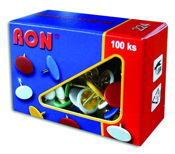 Připínáčky 224/100 barevné RON Papermax-cz