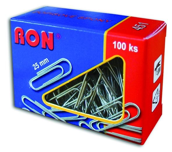 Spony 451/25mm 100ks oblé RON Papermax-cz