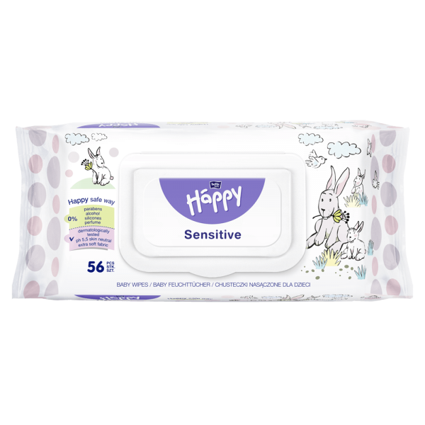 Bella Happy Vlhčené ubrousky Sensitive 56ks Darjeeling.cz