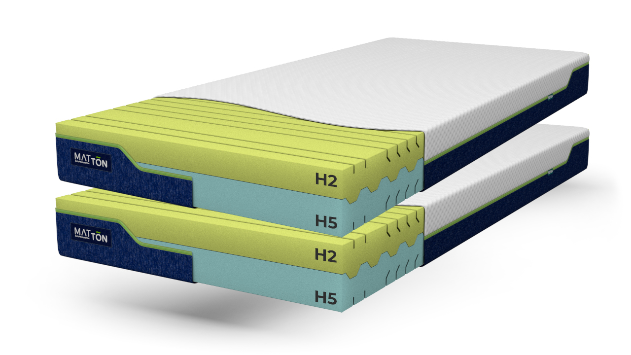 MATTON FUNKY PUR DUO 1+1 ZDARMA 100x200x14 Bamboo - rozdělitelný zipem MATTON