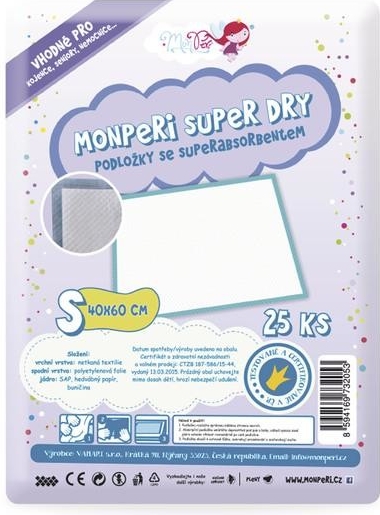 MonPeri Absorpční podložky SuperDry S 40x60 cm 25 ks Darjeeling.cz
