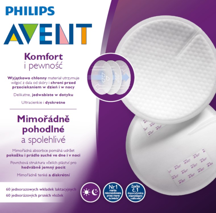 Philips AVENT Prsní vložky jednorázové 60 ks Darjeeling.cz