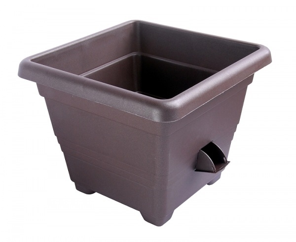 Plastia Samozavlažovací květináč Bergamot 50 - čokoládová Plastia