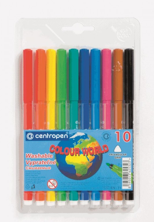 Popisovač Centropen 7550 sada 10ks šíře 1mm vypratelný Papermax-cz