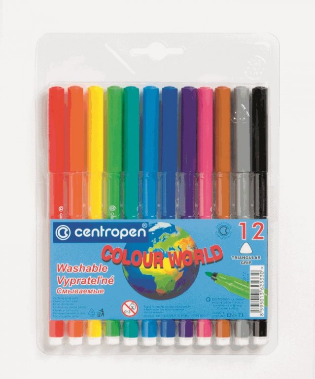 Popisovač Centropen 7550 sada 12ks šíře 1mm vypratelný Papermax-cz