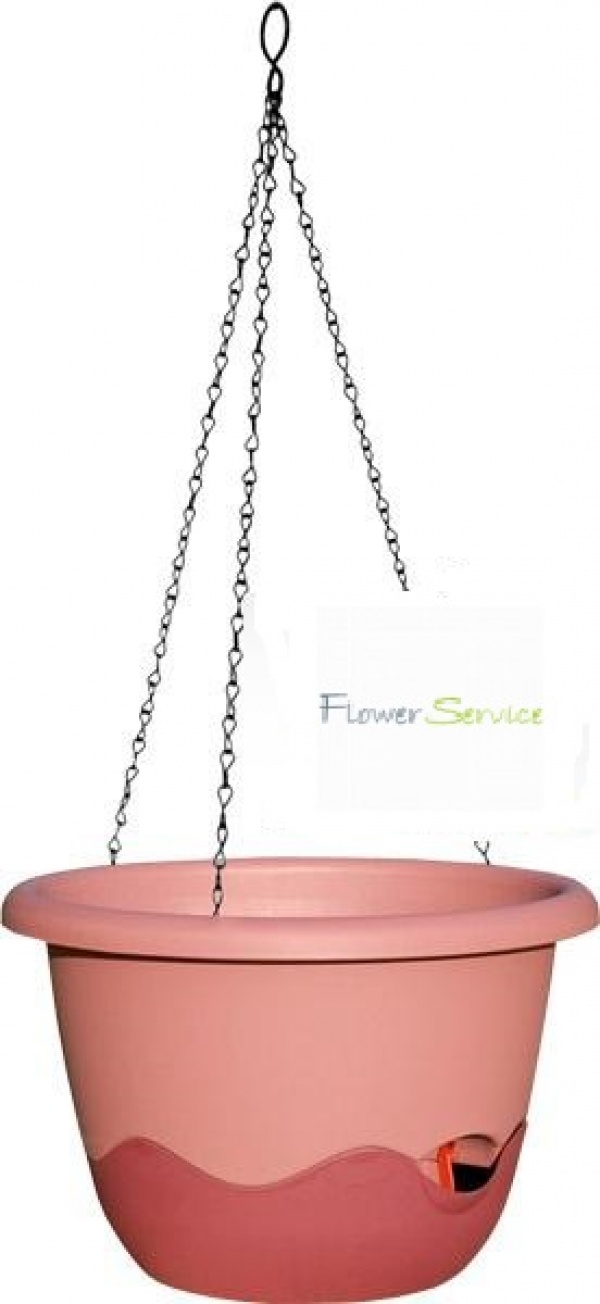 Plastia Závěsný květináč Mareta 25 - tm.růžová+vínová Plastia