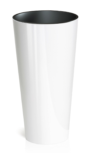 Prosperplast Květináč tubus slim shine 30 - bílá lesk Prosperplast