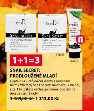 Snail Secret AKCE Šnečí mucin + DÁREK Omlazující krém-booster na ruce s mucinem hlemýžďů TianDe-shop-eu