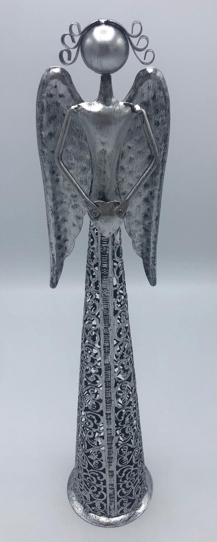 Plechový anděl krajkový se srdíčkem - 25