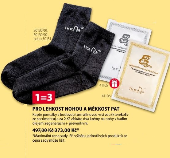 AKCE Ponožky s bodovou turmalínovou vrstvou + DÁREK Preventivní a Regenerační krém na nohy s hadím tukem Vyberte produkt - ponožky: 30131 Bavlněné po… TianDe-shop-eu