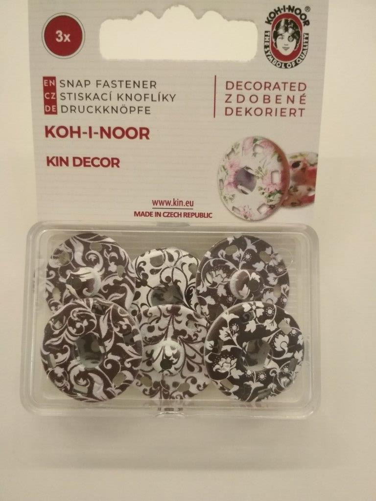 Stiskací knoflík KIN potištěné Velikost: 8 ( 20