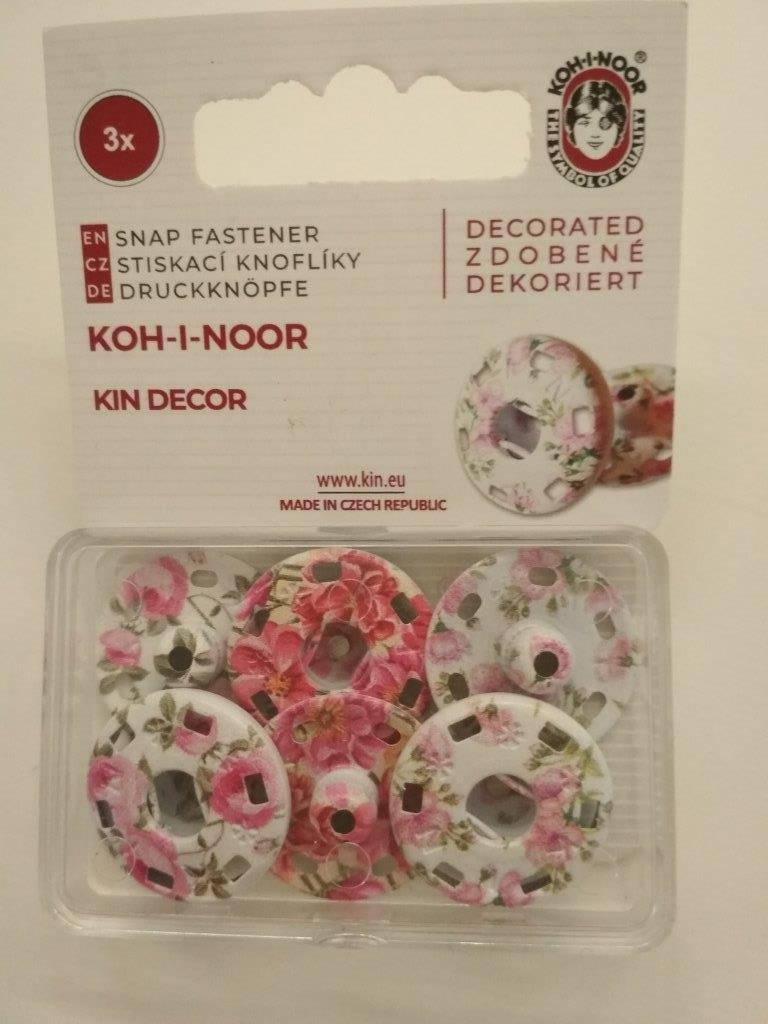 Stiskací knoflík KIN potištěné Velikost: 8 ( 20