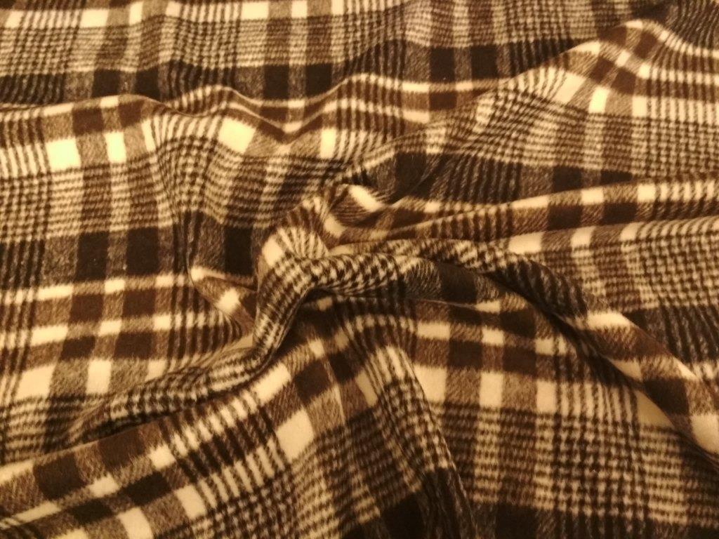 Flauš odlehčený kabátový kostka černá