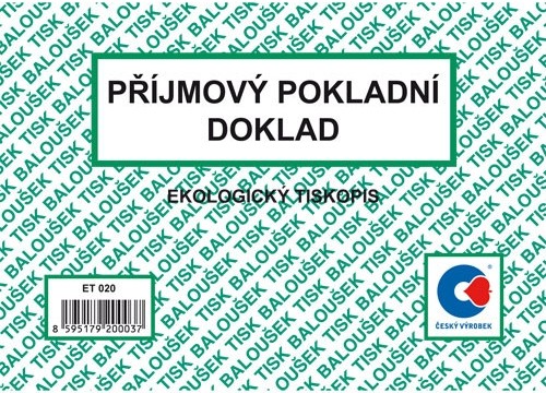 BA ET 020 Příjmový pokladní doklad A6 50 listů Papermax-cz
