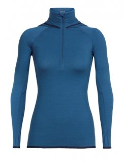 Icebreaker Wmns Fluid Zone LS Half Zip Hood S Icebreaker