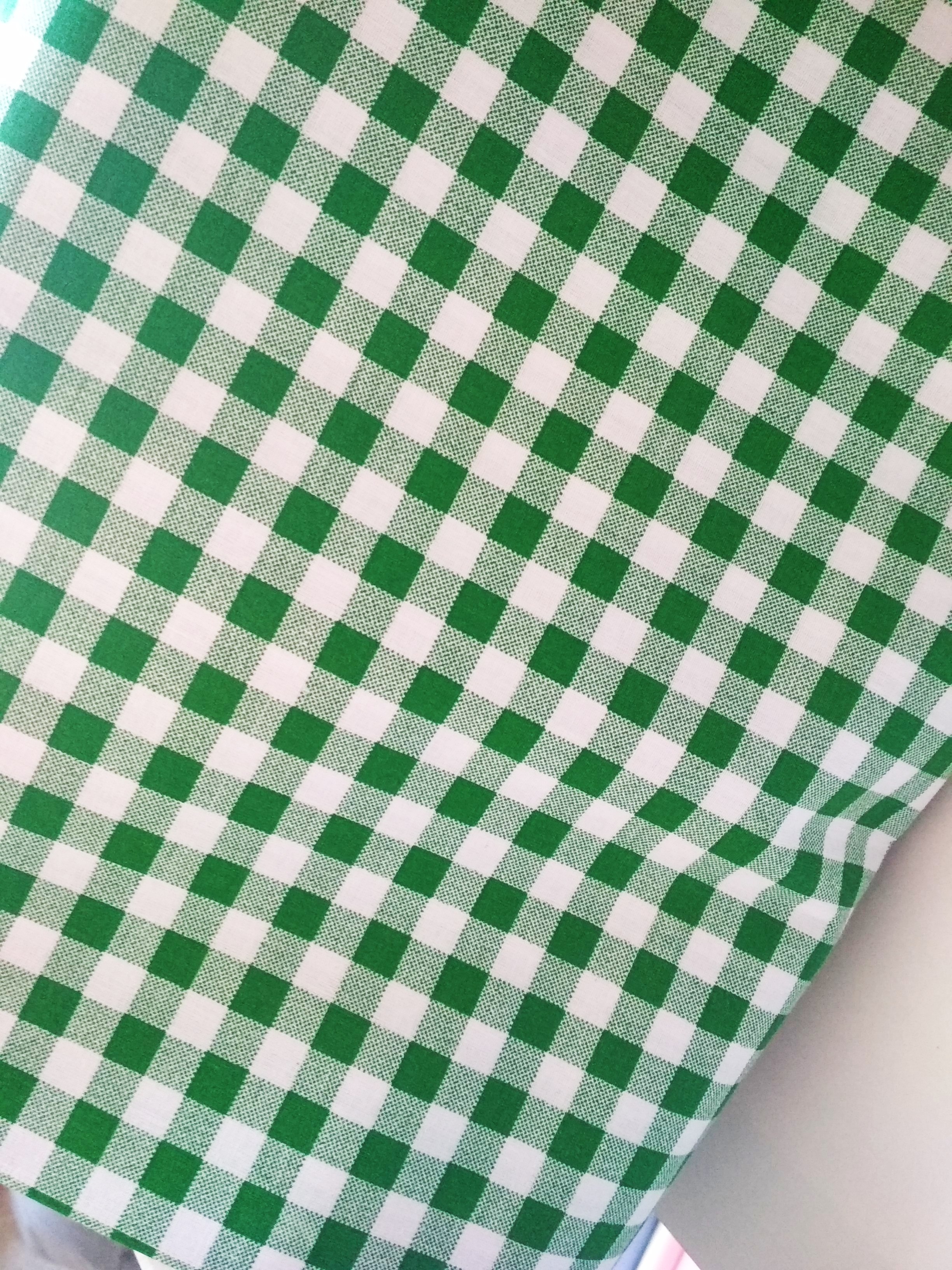 Bavlněné plátno kostičky zelené