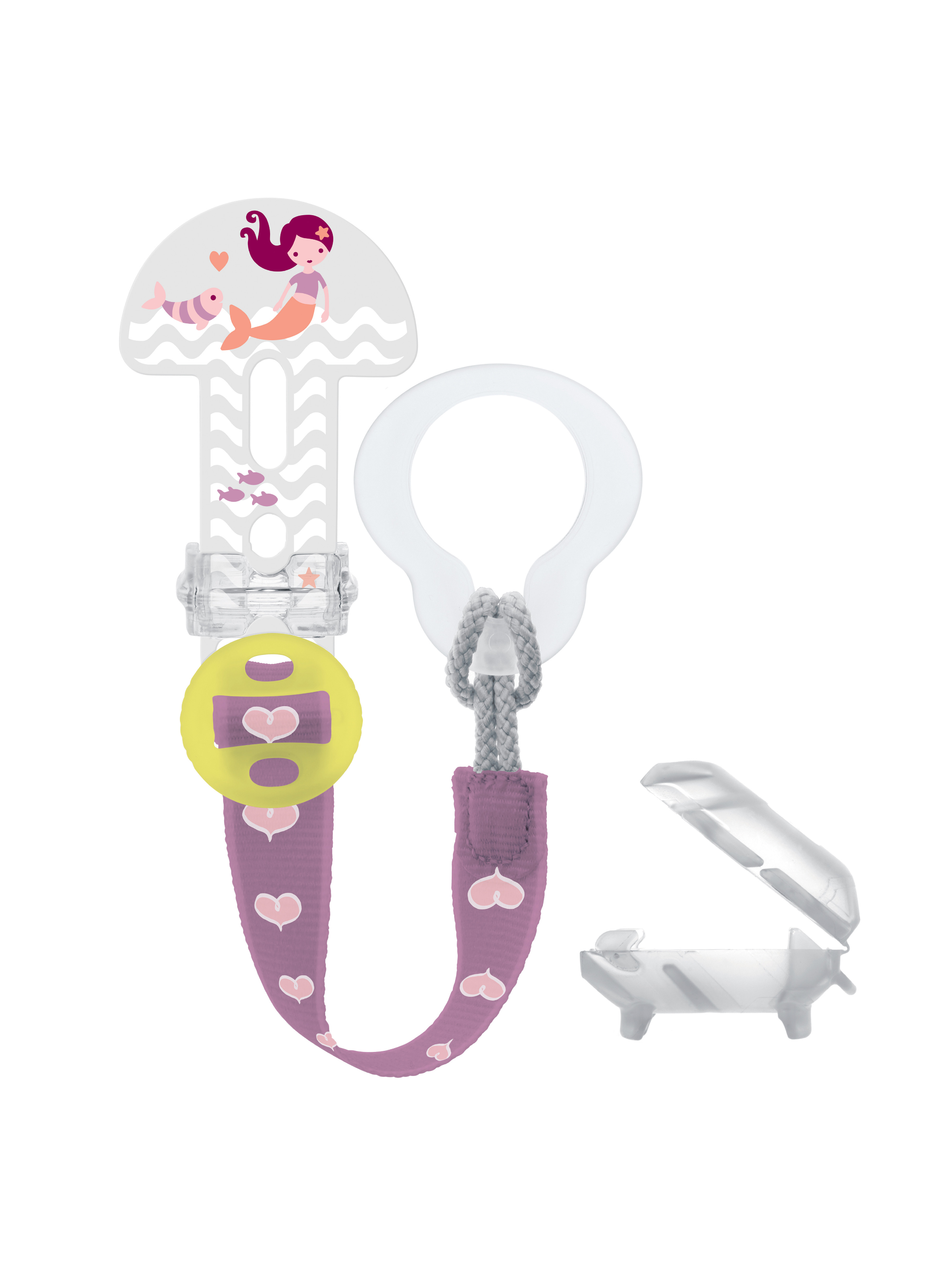 MAM PÁSEK NA DUDLÍK S KRYTKOU CLIP and COVER Barva: červená Darjeeling.cz