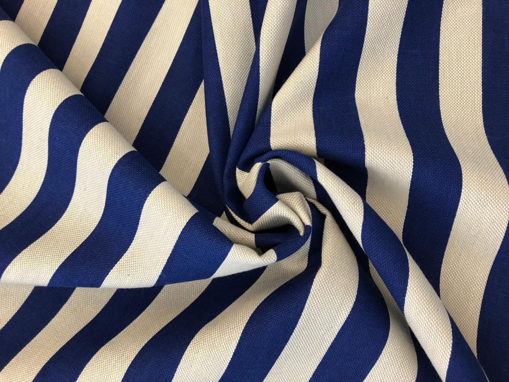 Bavlna režná pruh modrý široký