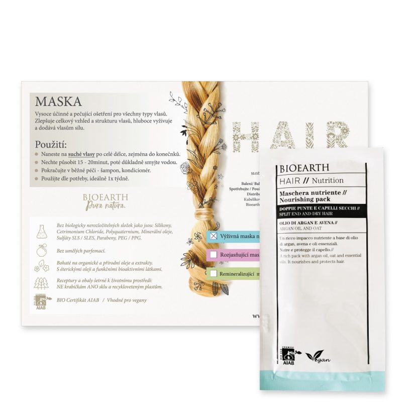 Vzorek: Výživná maska na roztřepené a suché vlasy KrasnaNaMiru-cz