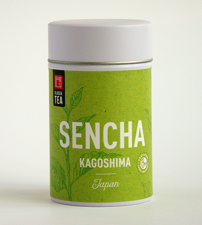 Kagoshima Sencha Bio v dárkové dóze Kovová dóza