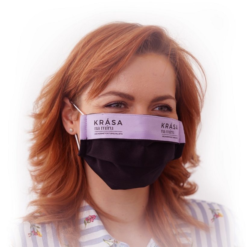 Ochranná rouška Krása na míru černá / lila KrasnaNaMiru-cz