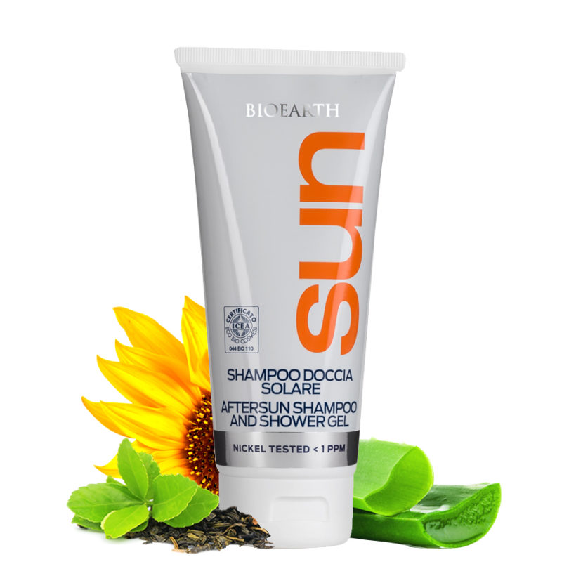 Šampon a sprchový gel po opalování Bioearth KrasnaNaMiru-cz