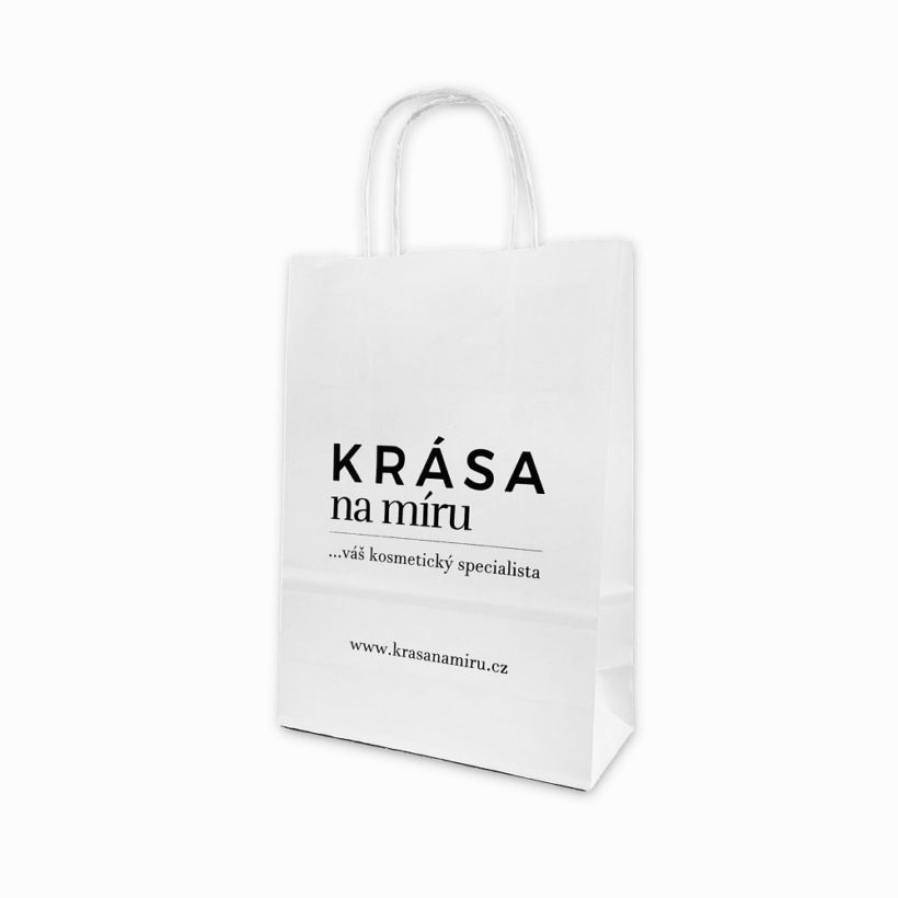 Papírová taštička Krása na míru – bílá KrasnaNaMiru-cz