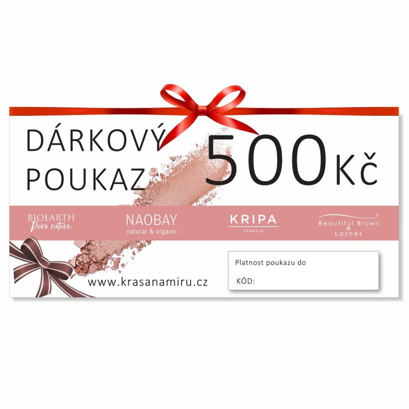 Tištěný poukaz na 500Kč: v dárkovém balení KrasnaNaMiru-cz