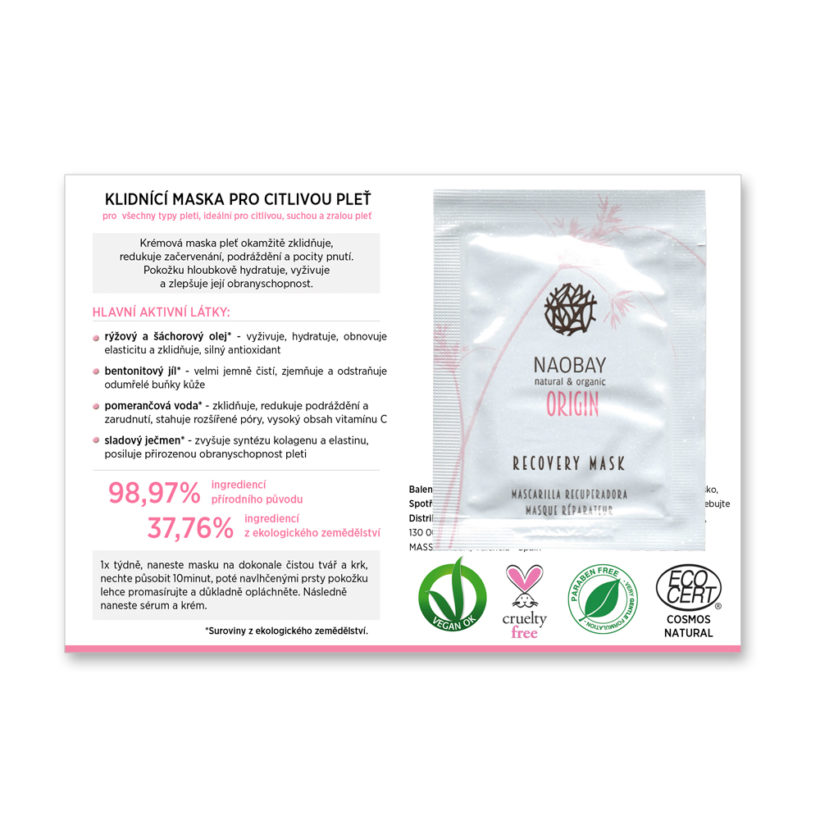 Vzorek: Maska Origin pro citlivou pleť – sáček KrasnaNaMiru-cz