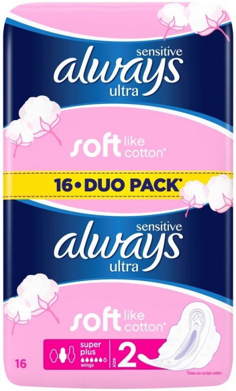 Hygienické vložky Always ultra duo sensitive super 16ks/bal. Papermax-cz