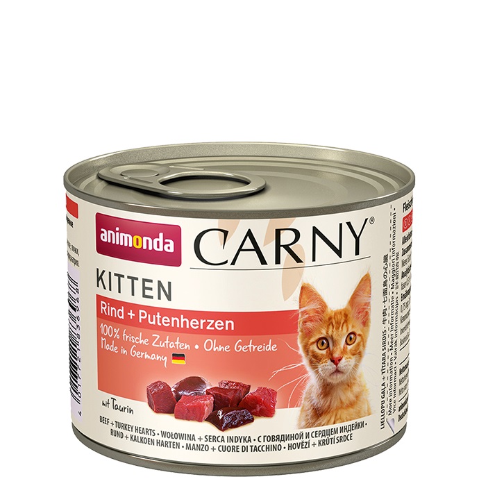 Animonda konzerva carny kitten - hovězí + krůtí srdce 200g eMazel-cz