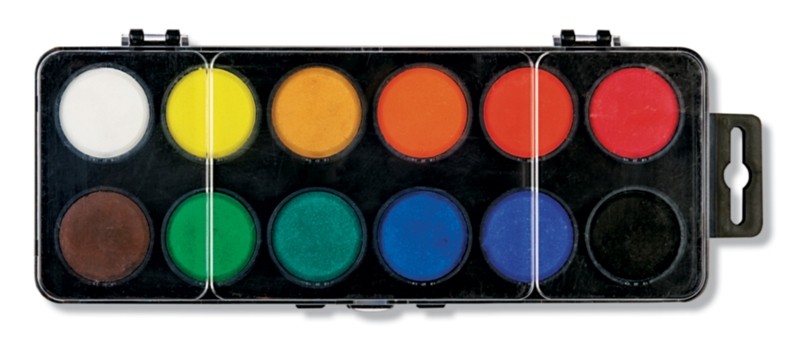 Barvy vodové 30mm 12 barev Koh-i-Noor černé 017251100000 Papermax-cz