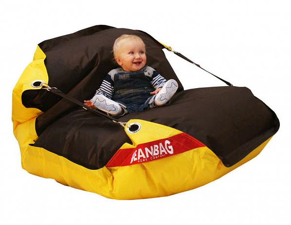 BeanBag Sedací pytel duo-brown-yellow BEANBAG