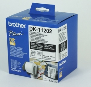 Brother DK-11202 '(papírové/ poštovní štítky-300ks) 62x100mm' Tonery Náplně