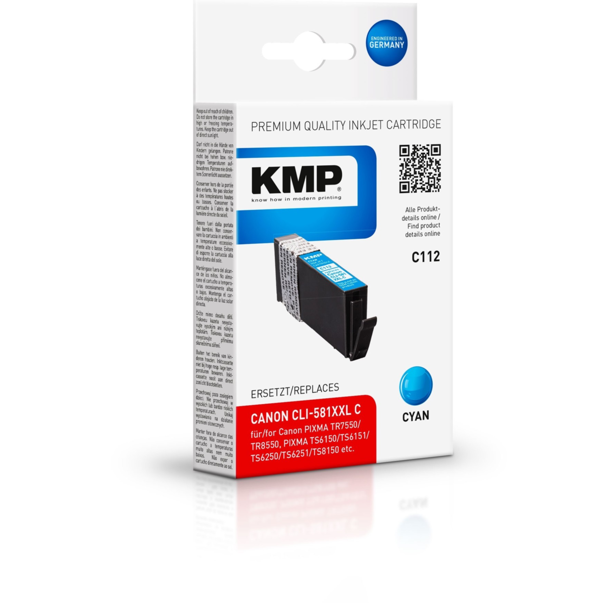 Kompatibilní KMP KMP  cartridge Canon CLI-581C XXL (Azurová) KMP