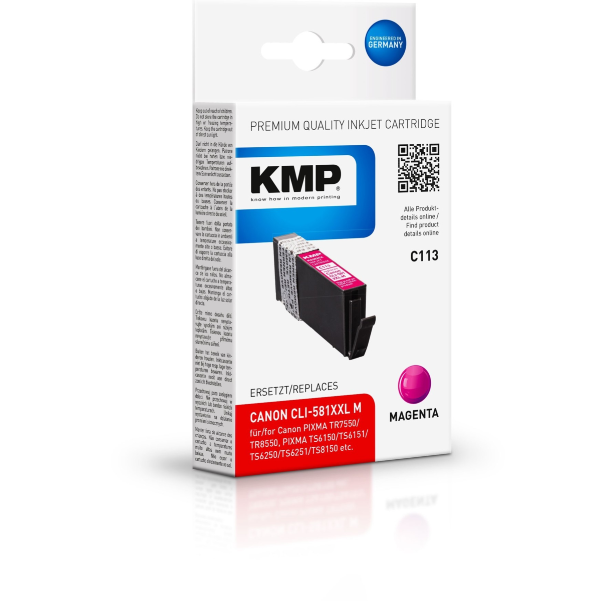 Kompatibilní KMP KMP  cartridge Canon CLI-581M XXL (Purpurová) KMP