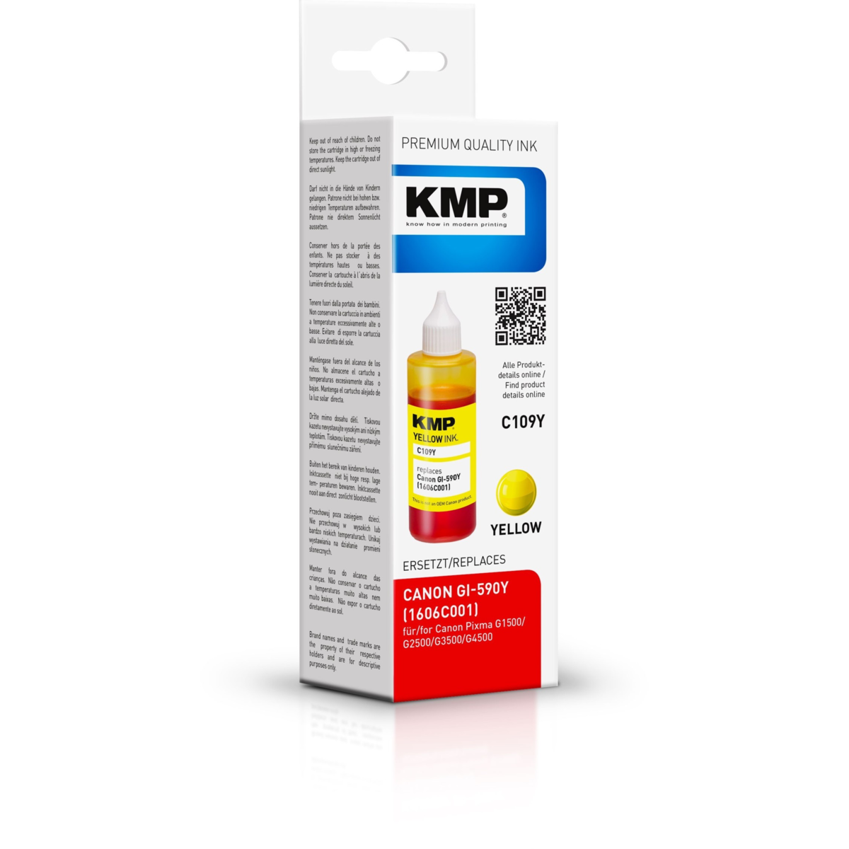 Kompatibilní KMP KMP  láhev s inkoustem Canon GI-590Y (Žlutá) KMP