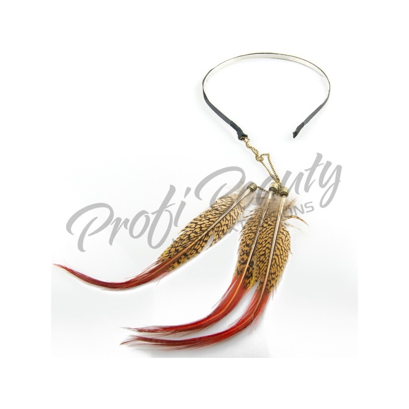 Čelenka s ozdobným pírkem - Leopard ProfiBeauty-cz