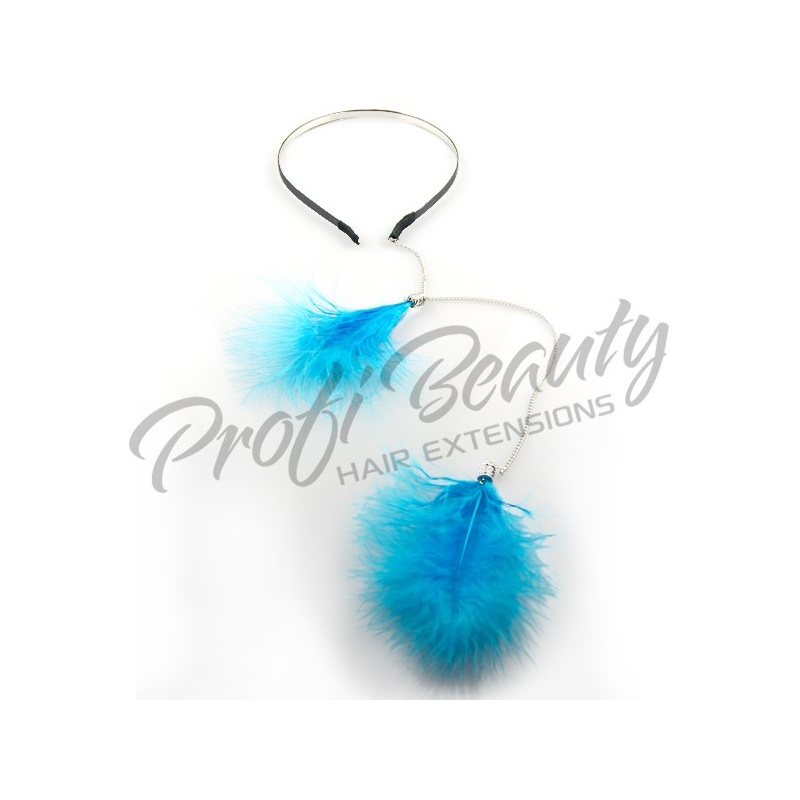 Čelenka s ozdobným pírkem - Tyrkys ProfiBeauty-cz