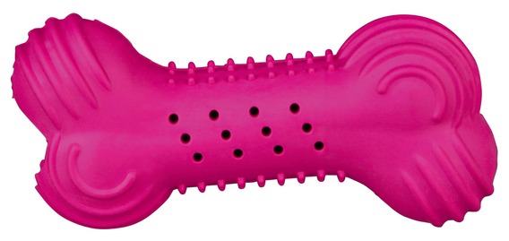 Chrastící kost přírodní guma 18 cm eMazel-cz