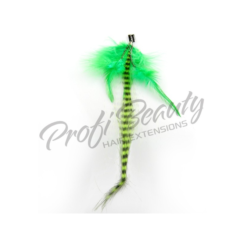 Clip-in ozdobná pírka - Černo-zelený mix ProfiBeauty-cz