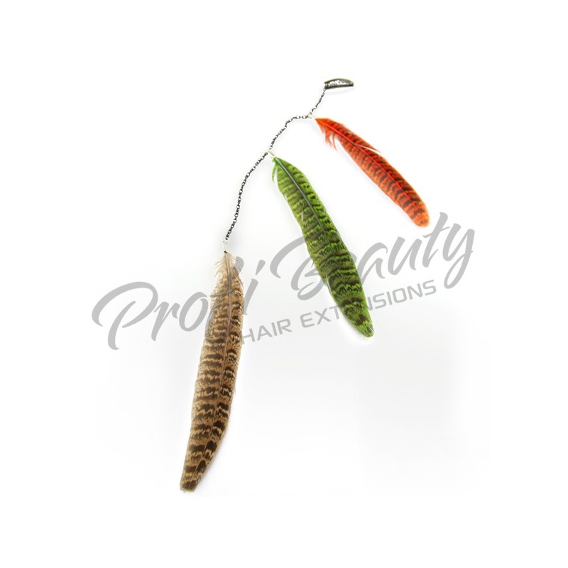 Clip-in ozdobná pírka - Tricolor variace ProfiBeauty-cz