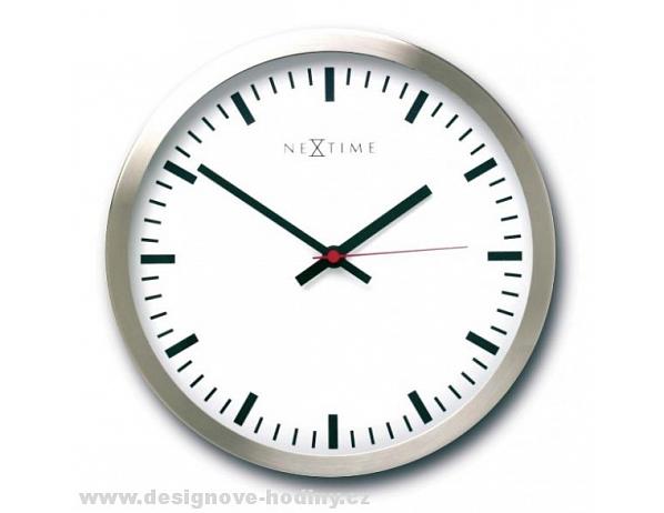 nástěnné hodiny 2524 Nextime Stripe White 45cm DESIGNOVÉ HODINY