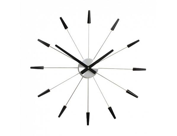 nástěnné hodiny 2610zw Nextime Plug Inn černé 60cm DESIGNOVÉ HODINY