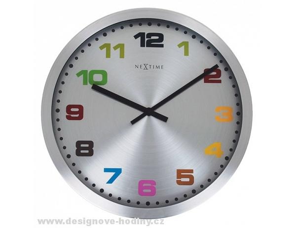 nástěnné hodiny 2907kl Nextime Mercure Color 45cm DESIGNOVÉ HODINY