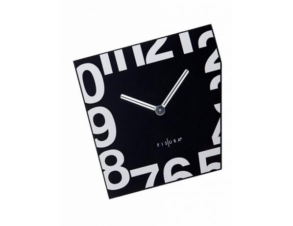 Fisura nástěnné hodiny Esquina Black 21cm DESIGNOVÉ HODINY