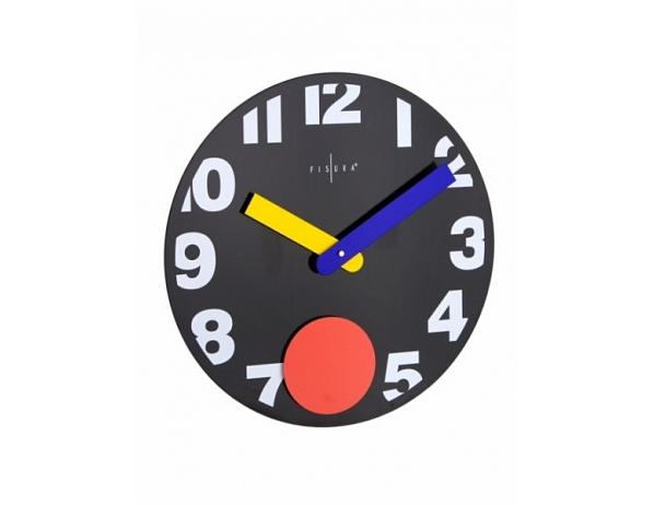 Fisura nástěnné hodiny Punto Black 40cm DESIGNOVÉ HODINY