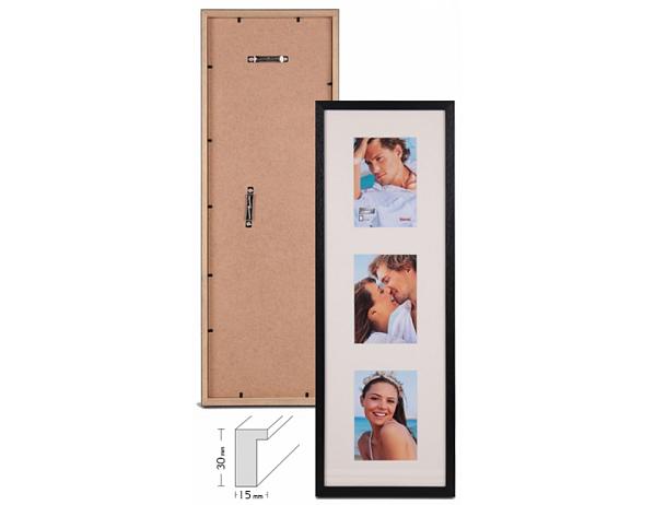 Foto rám STOCKHOLM 3 fotky černý 100PA