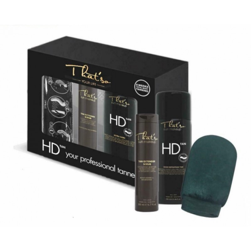 HD TAN KIT - Samoopalovací sprej HD TAN + Peeling na tělo TAN EXTENDER SCRUB ProfiBeauty-cz