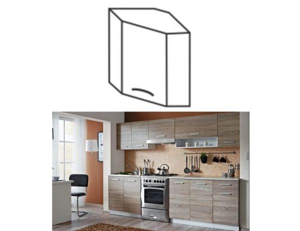 TEMPO KONDELA  CYRA NEW GN-60 Horní rohová skříňka